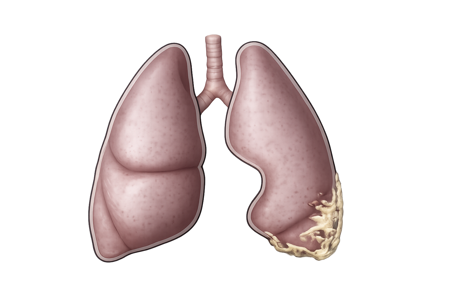 Mesothelioma lung illustration